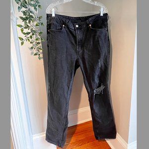 H&M Black High Waist Vintage Straight Denim Jeans